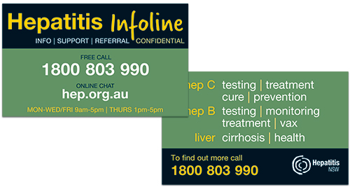 Hepatitis Infoline cards