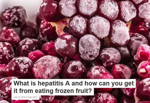 How can you get hepatitis A from eating frozen fruit?