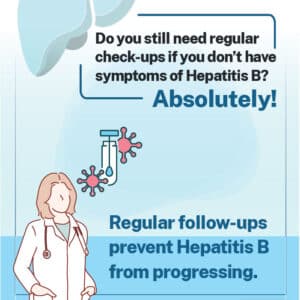 Hepatitis B stigma poster: regular check-ups