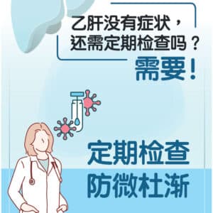 乙肝没有症状还需要定期检查吗？需要！Hepatitis B stigma poster: regular check-ups (Chinese)