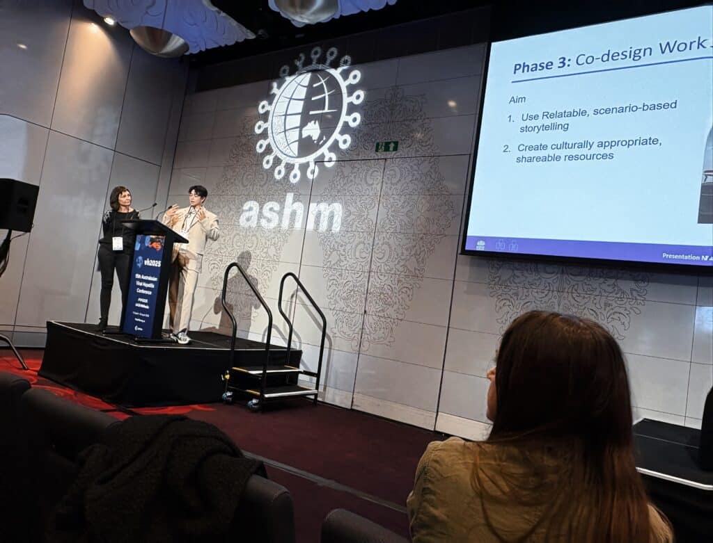 Two people presenting