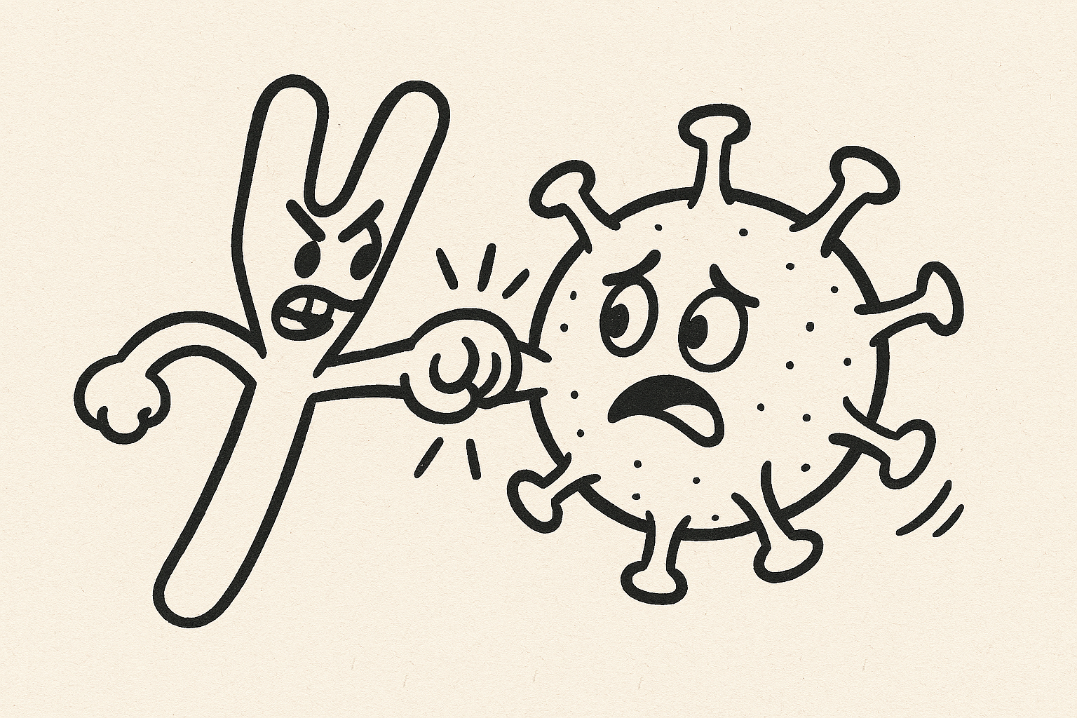 Antibody attacks a virus